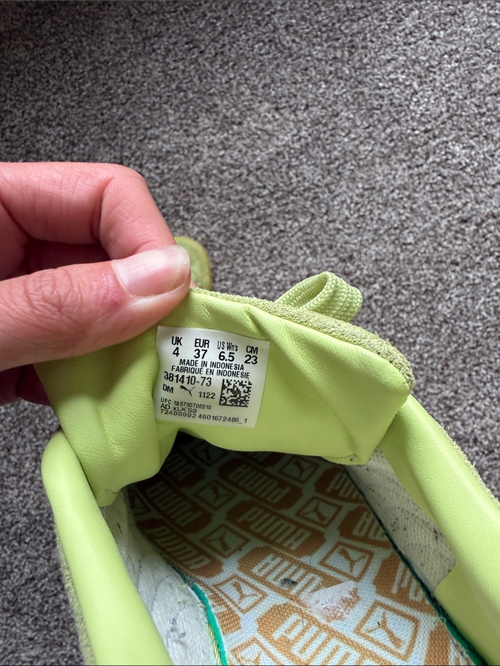 Puma Lime Green Suede Women's Sneakers - Picture 5 of 5